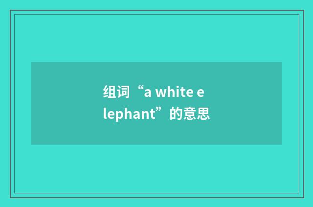 组词“a white elephant”的意思