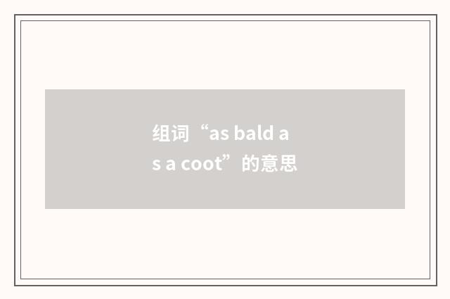 组词“as bald as a coot”的意思