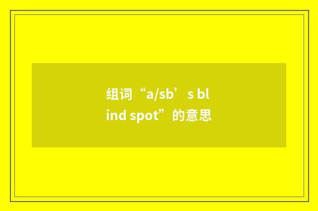 组词“a/sb’s blind spot”的意思