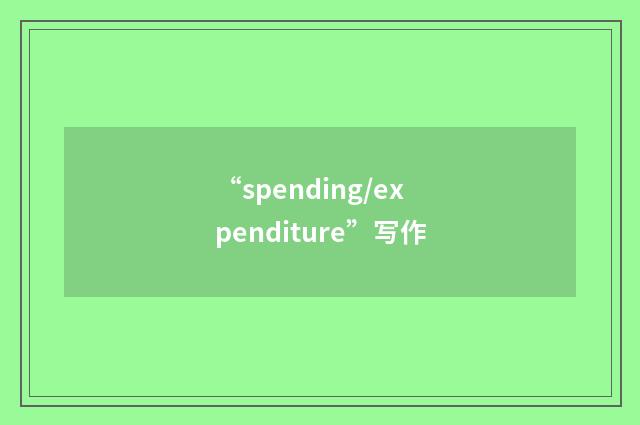 “spending/expenditure”写作
