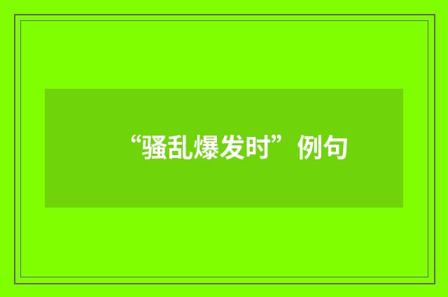 “骚乱爆发时”例句