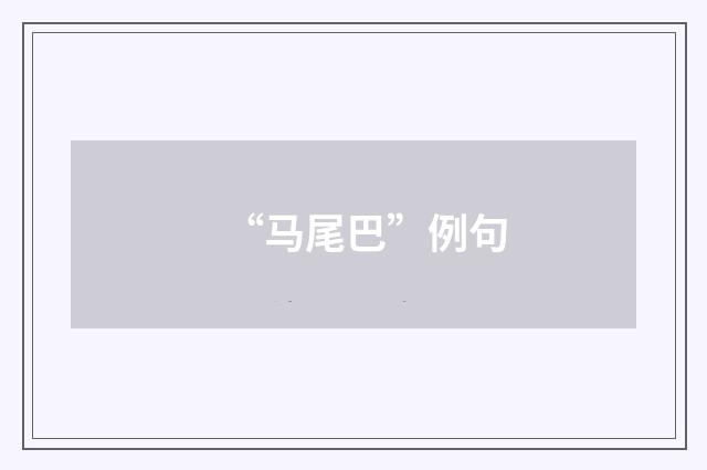 “马尾巴”例句