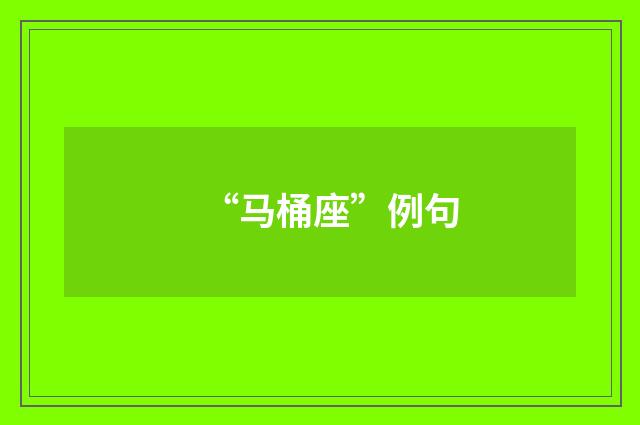 “马桶座”例句