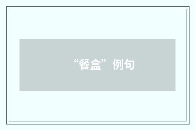 “餐盒”例句