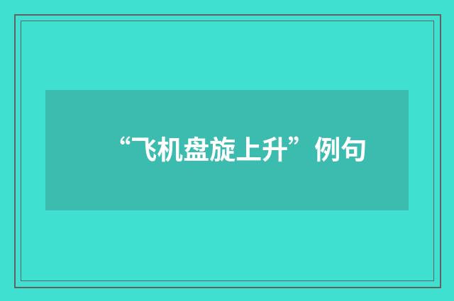 “飞机盘旋上升”例句