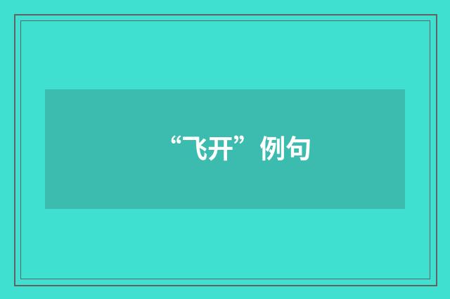 “飞开”例句