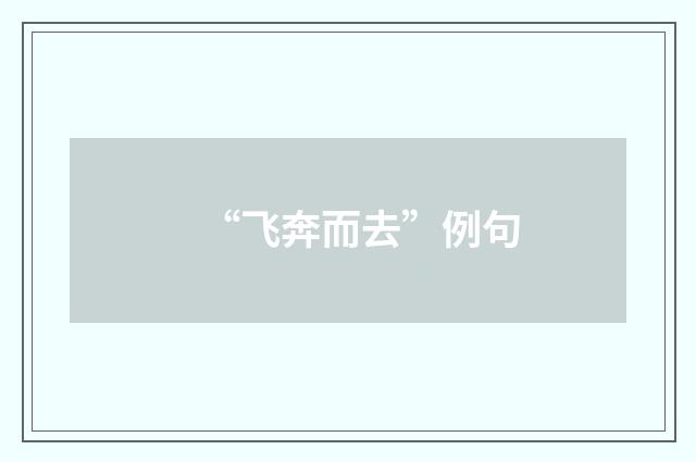 “飞奔而去”例句
