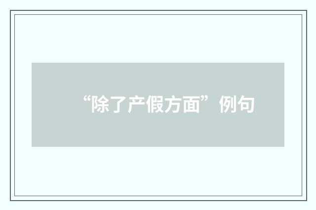 “除了产假方面”例句