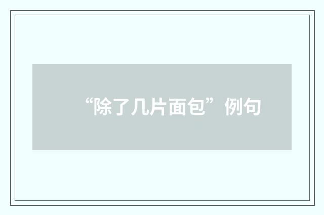 “除了几片面包”例句