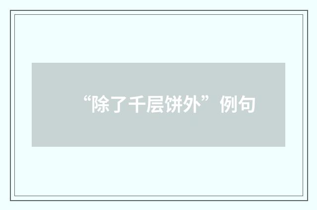 “除了千层饼外”例句