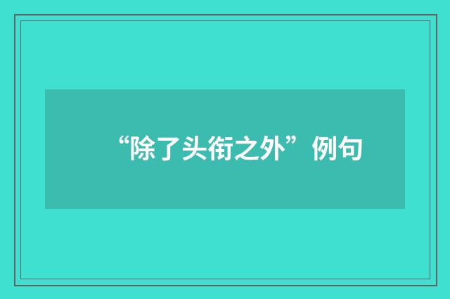 “除了头衔之外”例句