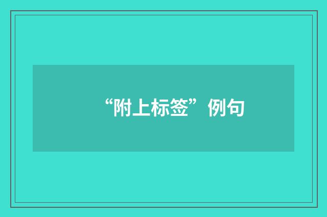 “附上标签”例句
