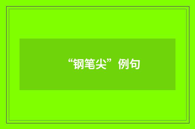 “钢笔尖”例句
