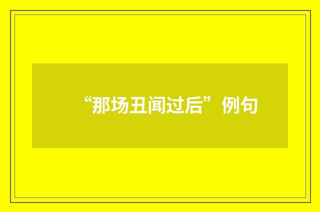 “那场丑闻过后”例句