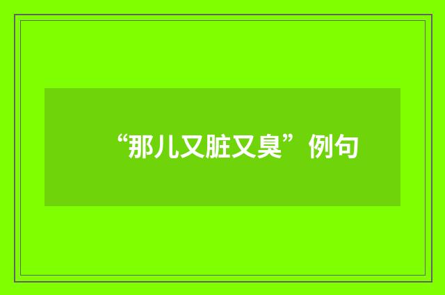 “那儿又脏又臭”例句