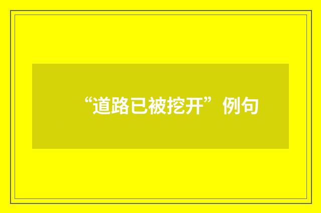 “道路已被挖开”例句