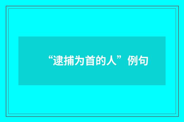 “逮捕为首的人”例句
