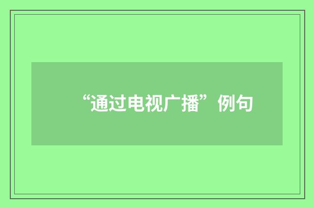 “通过电视广播”例句