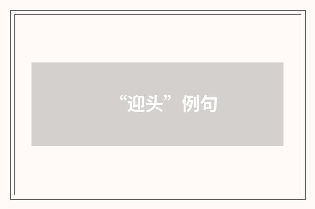 “迎头”例句