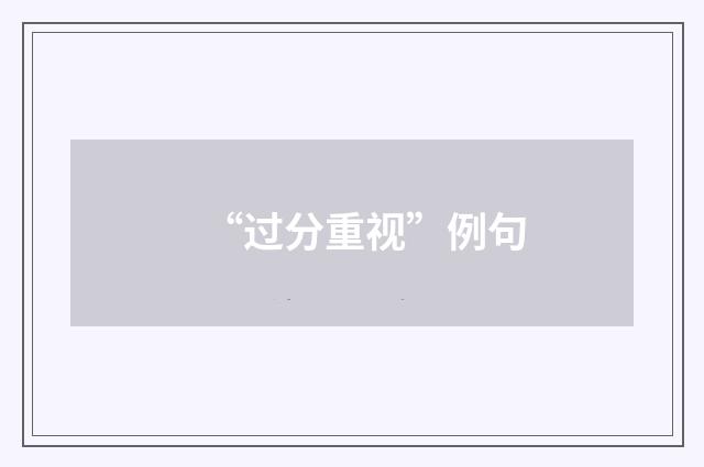 “过分重视”例句