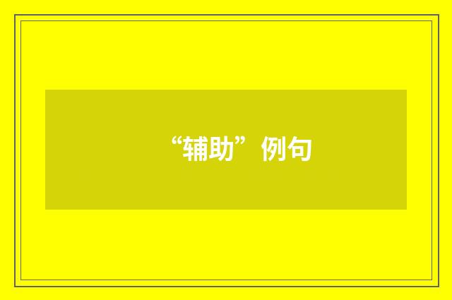 “辅助”例句