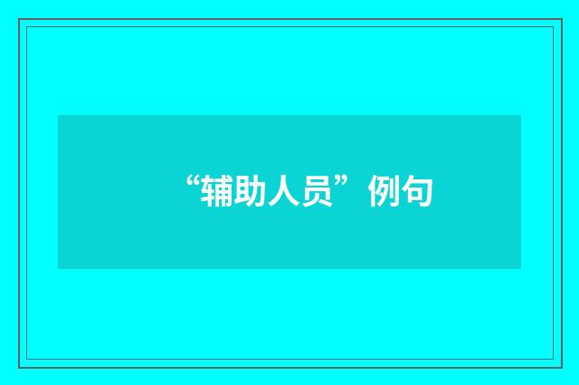 “辅助人员”例句