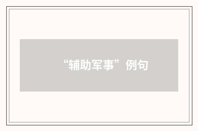 “辅助军事”例句
