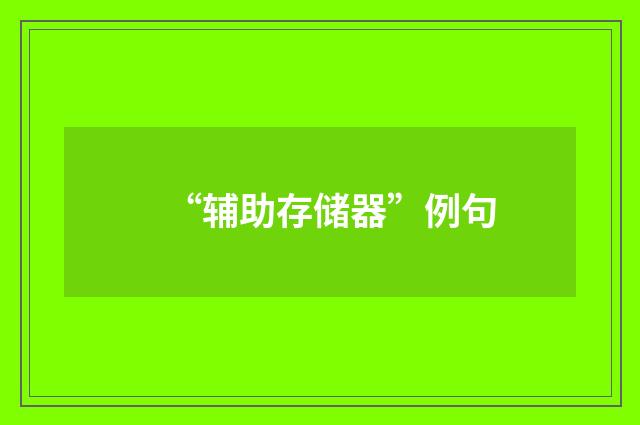 “辅助存储器”例句