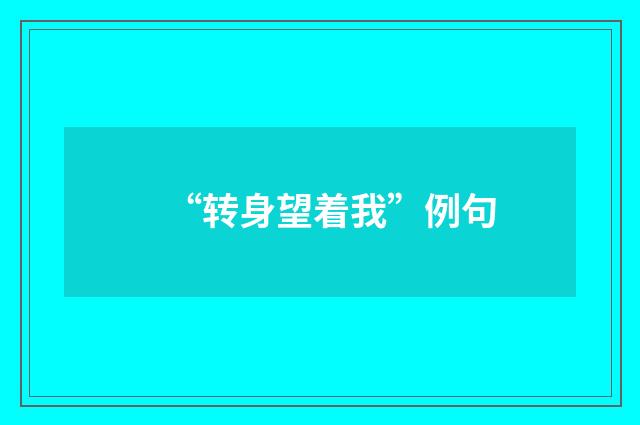 “转身望着我”例句