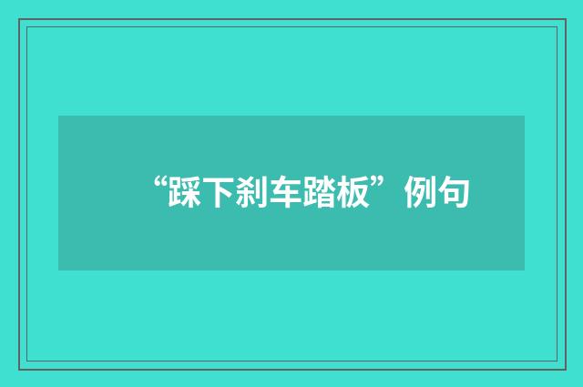 “踩下刹车踏板”例句