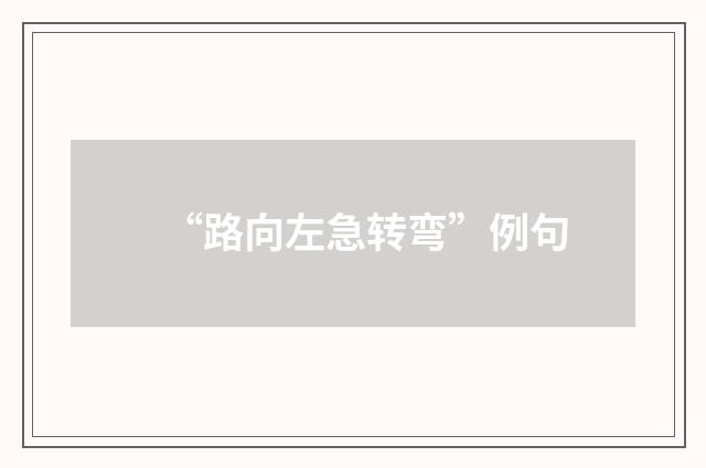 “路向左急转弯”例句
