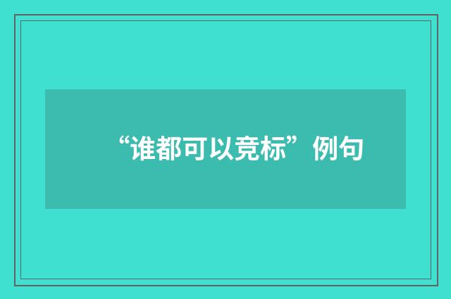 “谁都可以竞标”例句