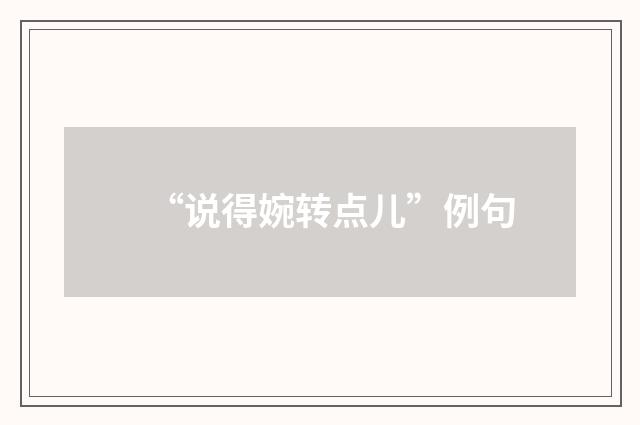 “说得婉转点儿”例句