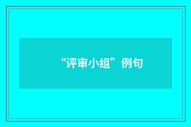 “评审小组”例句