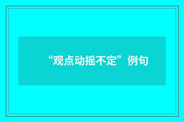 “观点动摇不定”例句