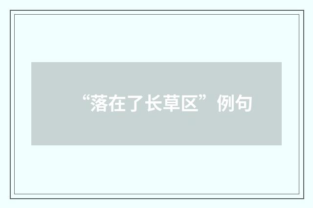 “落在了长草区”例句