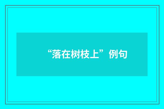 “落在树枝上”例句