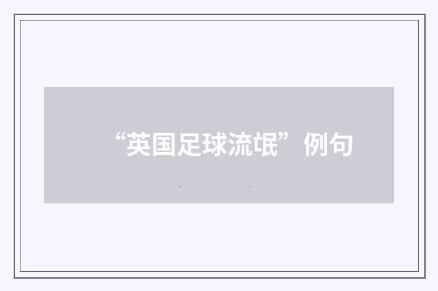“英国足球流氓”例句