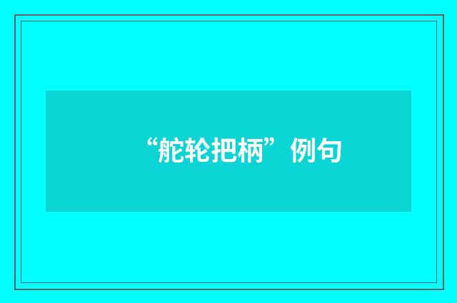 “舵轮把柄”例句