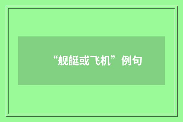 “舰艇或飞机”例句