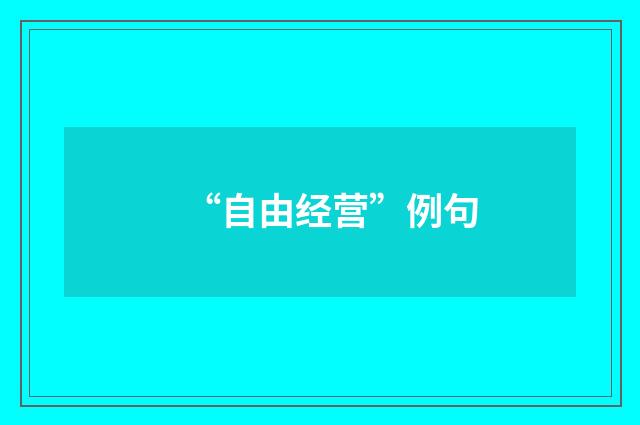 “自由经营”例句