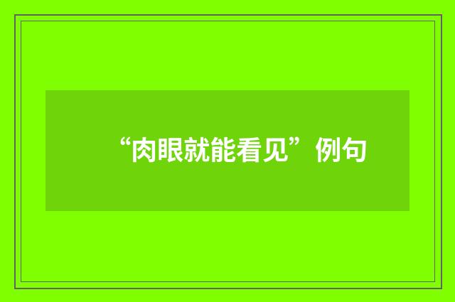 “肉眼就能看见”例句