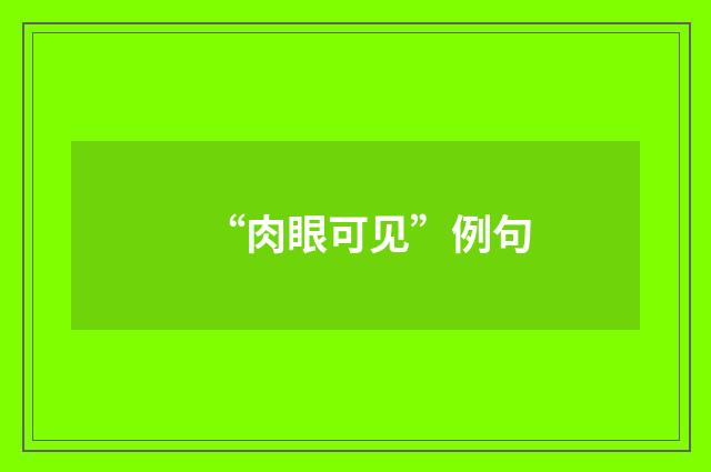 “肉眼可见”例句