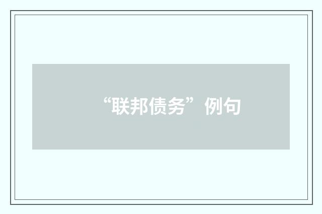“联邦债务”例句