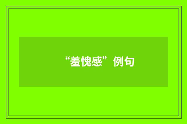 “羞愧感”例句
