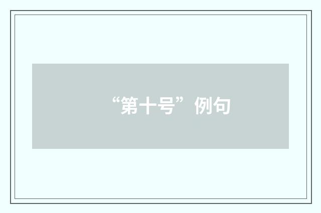 “第十号”例句