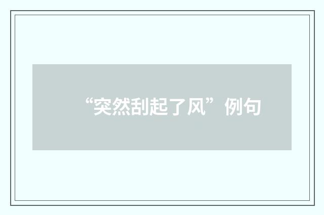 “突然刮起了风”例句