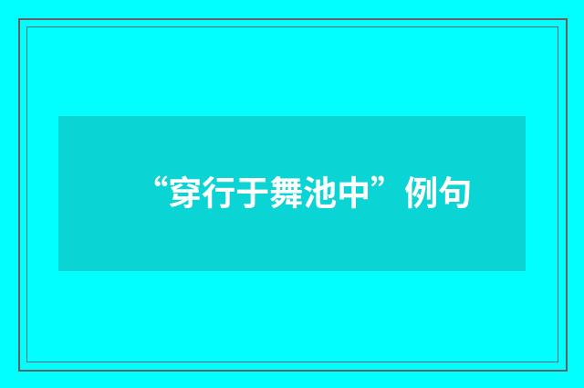 “穿行于舞池中”例句