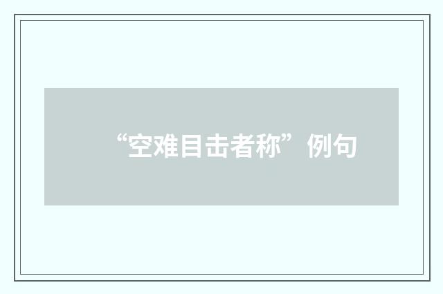 “空难目击者称”例句