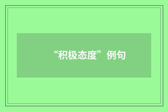 “积极态度”例句